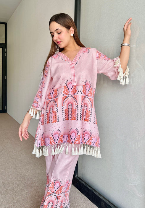 Ayesha Pink Festive Fusion Set